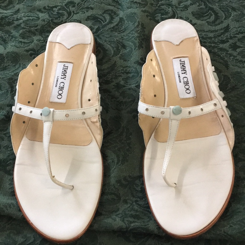Jimmy Choo White and Cream Sandals